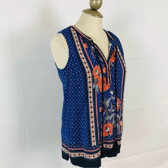 Daniel Rain Paisley Print Top Size L 100% Rayon EUC Stitch Fix Nordstrom - Picture 4 of 8